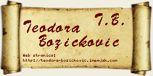 Teodora Božičković vizit kartica
